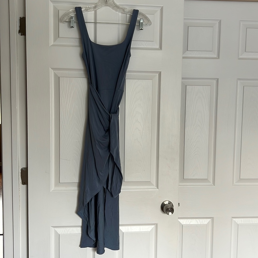 Aritzia Wilfred Saturn Granite Blue Midi Wrap Dress XS